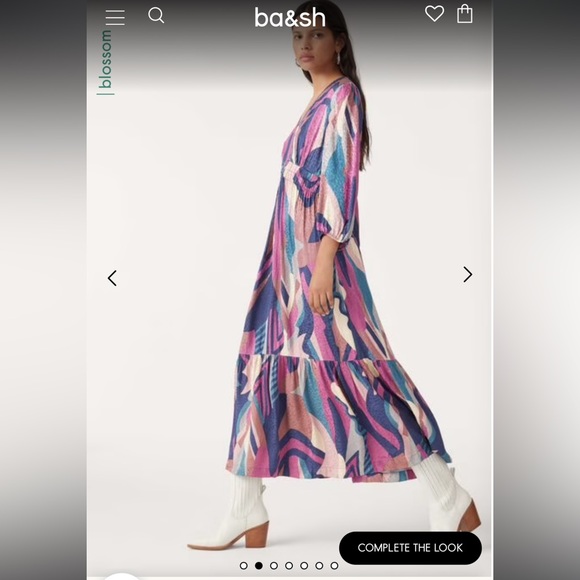 BA&SH BASH Wina Long dress Blue - Picture 6 of 9